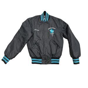 Vintage Black Snap Button Baseball Jacket Solana Beach All Stars 1998 Size S